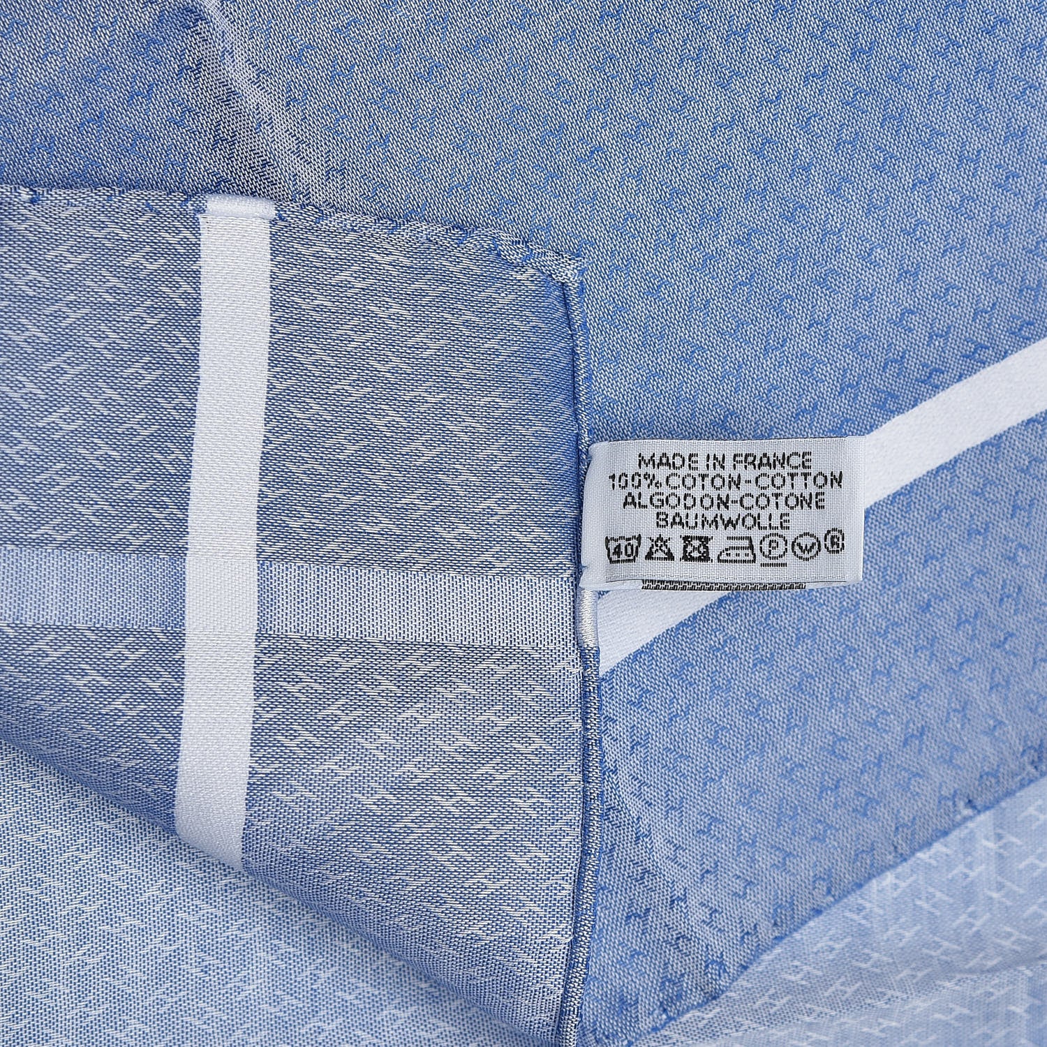 Hermes Cotton Hankachi Handkerchief Gift Set H Passant Jacquard d'H Bleu Ciel Bleu 11 of 11