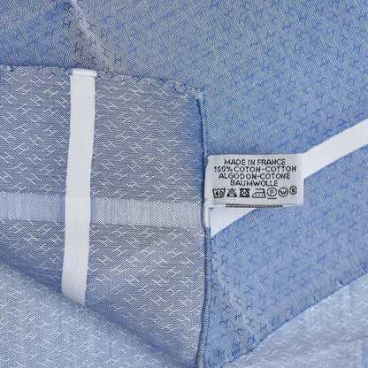 Hermes Cotton Hankachi Handkerchief Gift Set H Passant Jacquard d'H Bleu Ciel Bleu 11 of 11