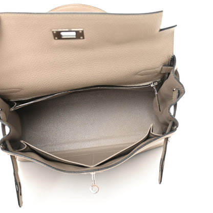 Hermes Taurillon Clemence Kelly Retourne 28 Gris Tourterelle 15 of 43