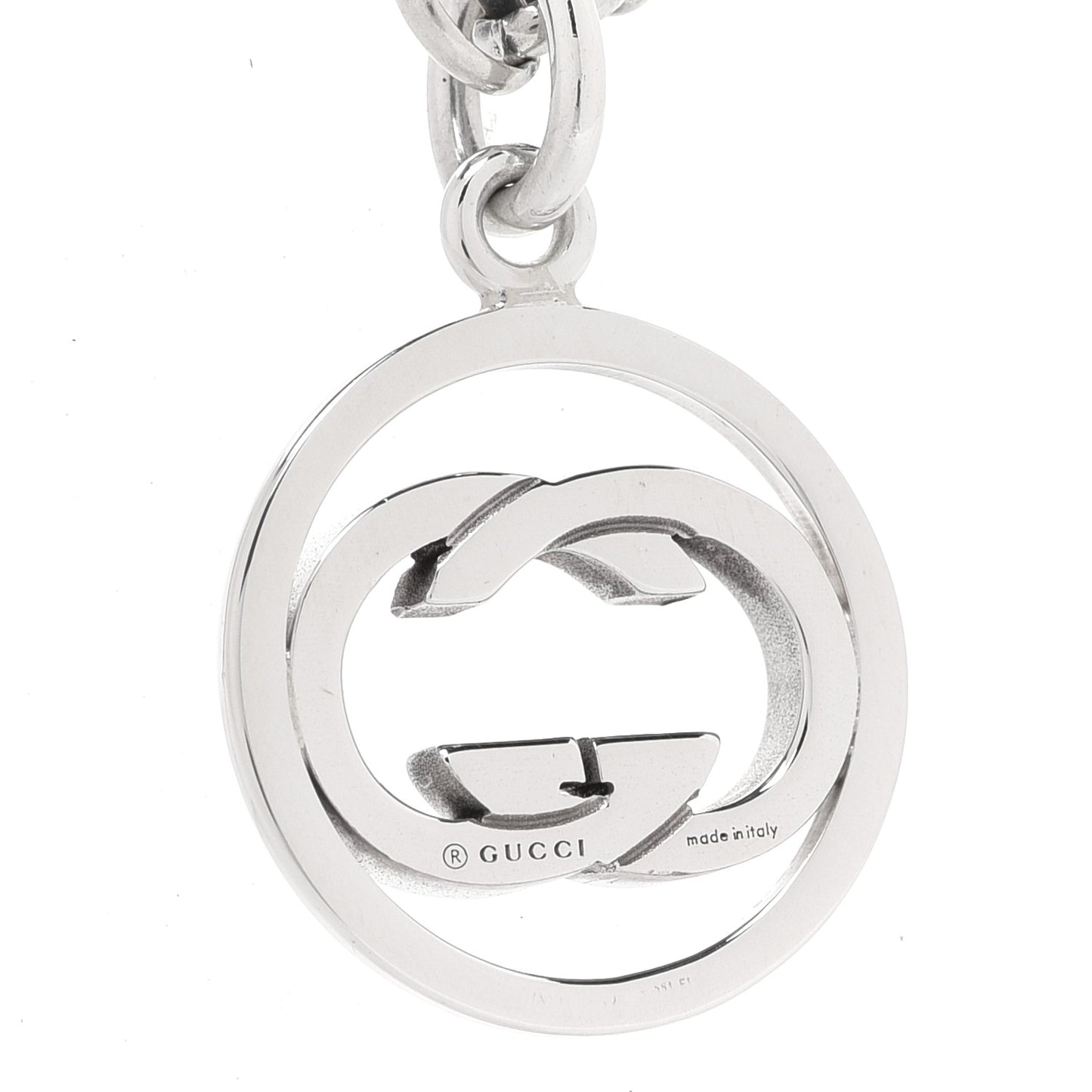 Sterling Silver Interlocking Circle GG Pendant Necklace