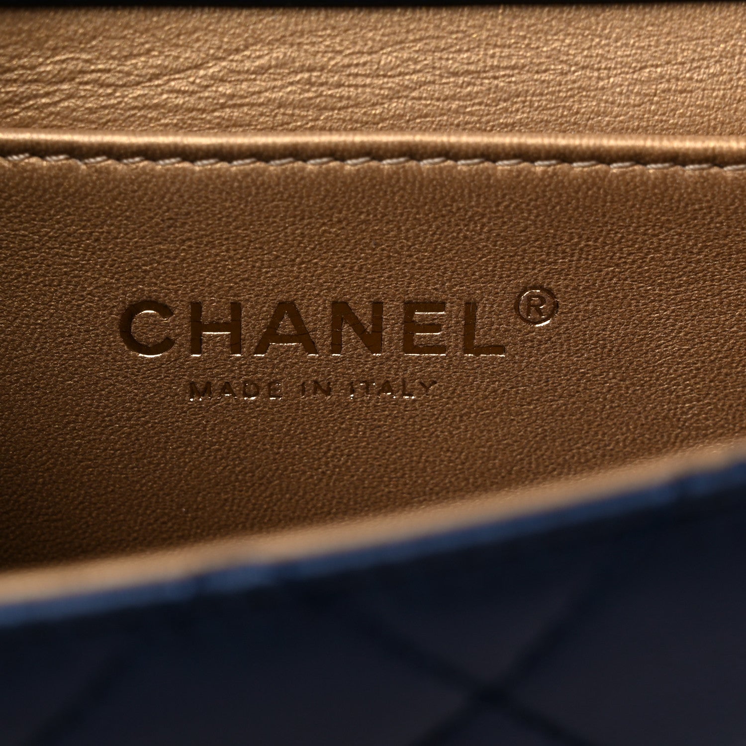 Chanel Iridescent Lambskin Quilted Chic Pearls Flap Navy Blue 6 of 11