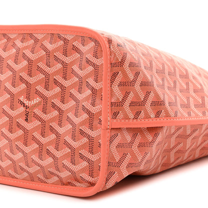 Goyard Goyardine Embroidered Seahorse Reversible Anjou PM Coral 18 of 19