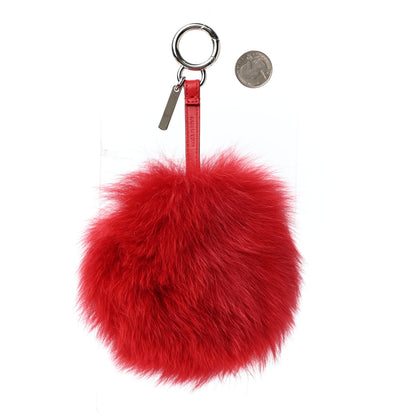 Fendi Fox Fur Shiny Nappa Bi-Color A ABCharm Bag Charm Rosso Chiaro Moro Strawberry 2 of 3
