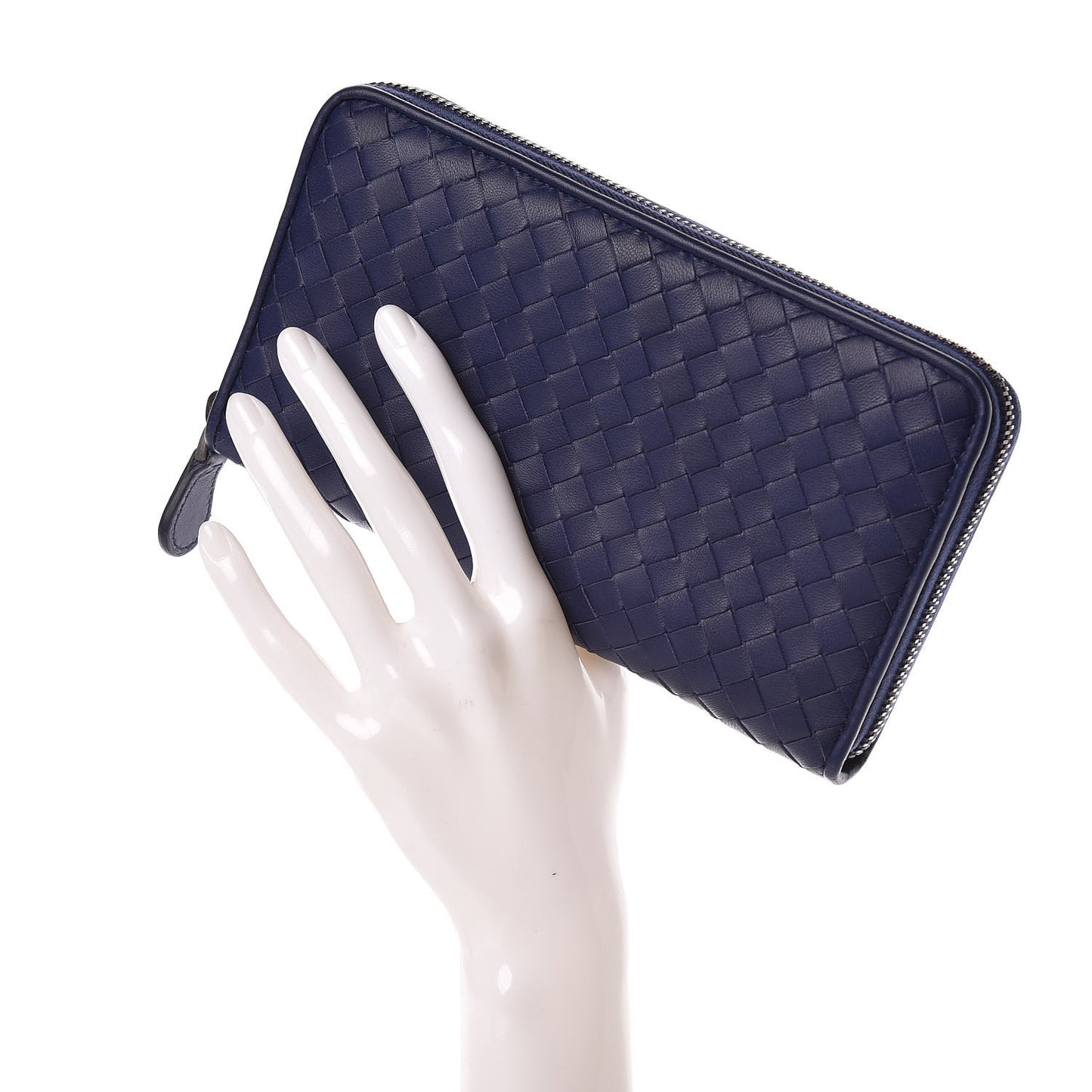 Nappa Intrecciato Zip Around Wallet Atlantic