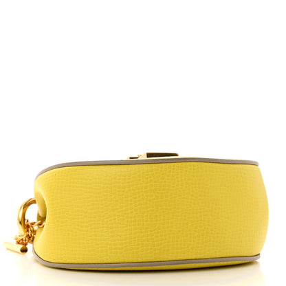 Chloe Grained Calfskin Lambskin Mini Bi-Color Drew Shoulder Bag Yellow Beige 4 of 12