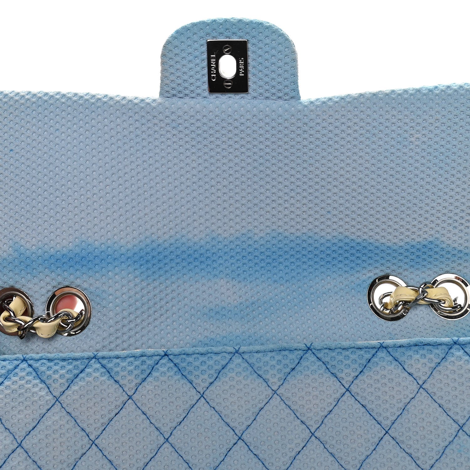 Chanel Neoprene Quilted Medium Single Flap Blue 11 of 12