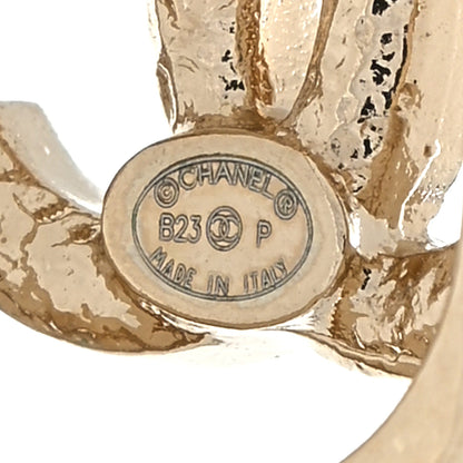 Chanel Crystal Square CC Earrings Gold 4 of 4