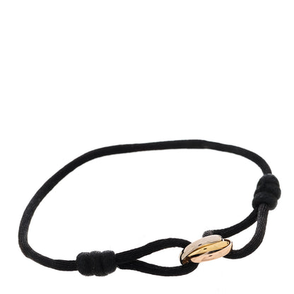 Cartier 18k Pink Yellow White Gold Trinity Adjustable Cord Bracelet Black 1 of 5