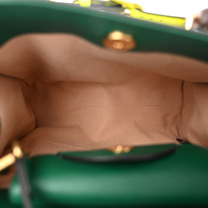 Gucci Wonka Grain Calfskin Small Diana Tote Bag Green Yellow Fluo 5 of 10