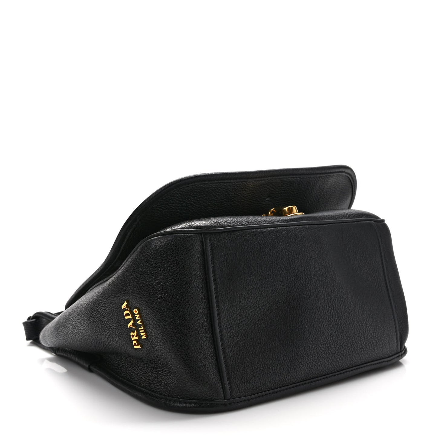 Vitello Phenix Embossed Logo Bag Black