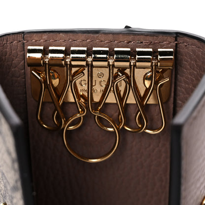 Gucci Dollar Calfskin GG Supreme Monogram GG Marmont 6 Key Holder Case Porcelain Rose Beige Ebony 9 of 9