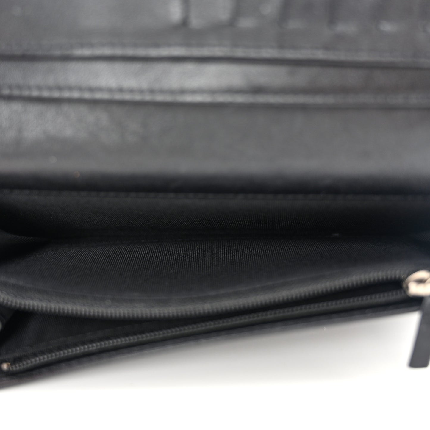 Patent Calfskin Quilted Yen Wallet So Black