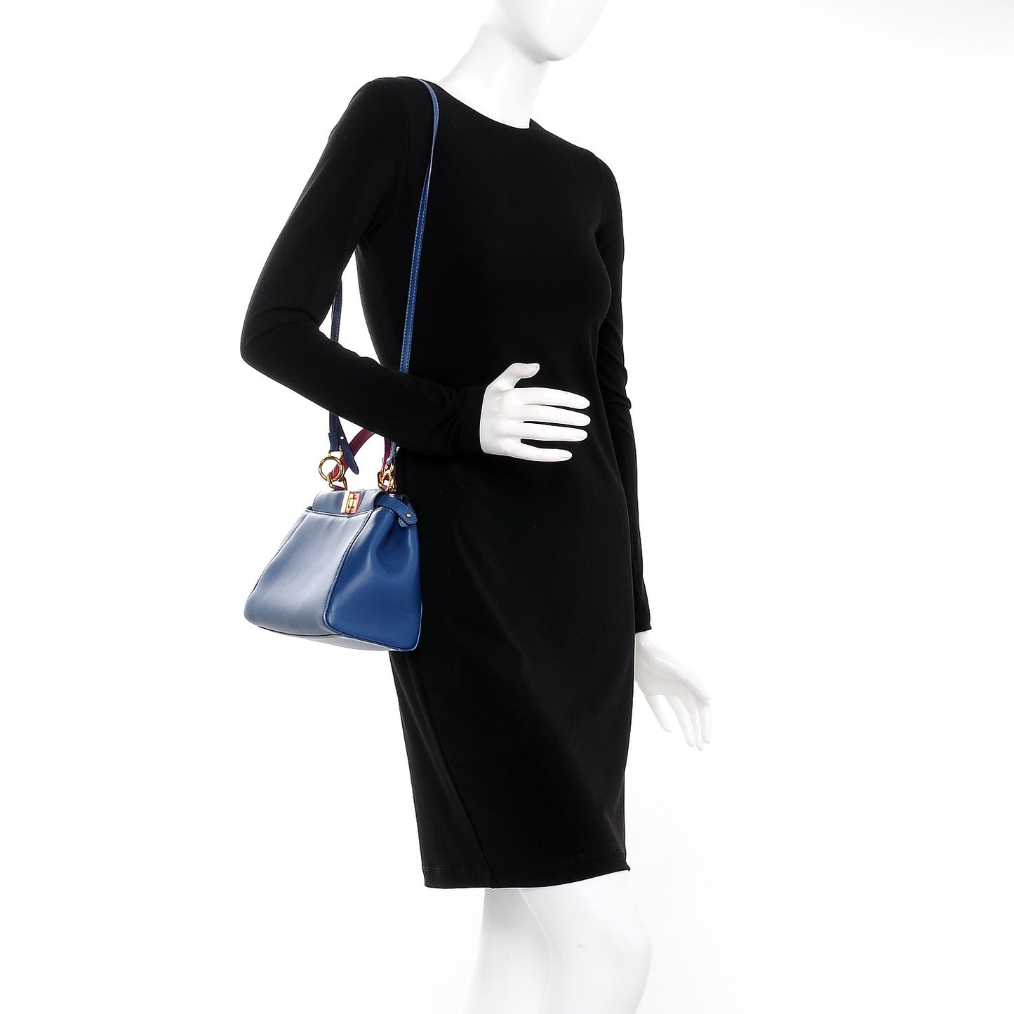 Nappa Colorblock Mini Peekaboo Iconic Satchel Iris Magenta Bubblegum