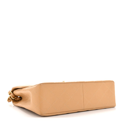 Chanel Caviar Quilted XL Jumbo Single Flap Beige 4 of 13