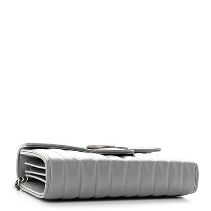 Gucci Calfskin Matelasse Aria GG Marmont Chain Wallet Deep Grey 4 of 10