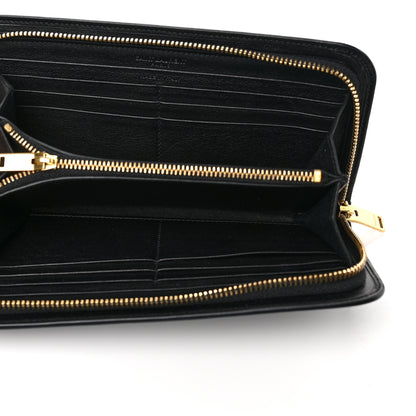 Saint Laurent Calfskin Classic Zip Around Continental Wallet Black 5 of 8
