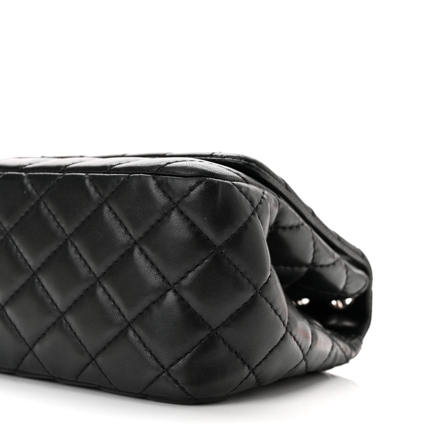Lambskin Surpique Chevron Medium Single Flap Black