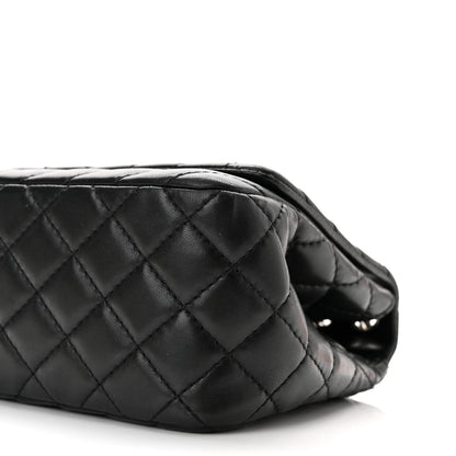 Chanel Lambskin Surpique Chevron Medium Single Flap Black 10 of 10