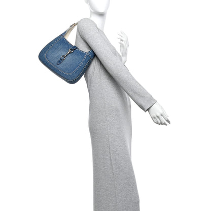 Gucci Denim Small Jackie Shoulder Bag Blue Denim 2 of 11