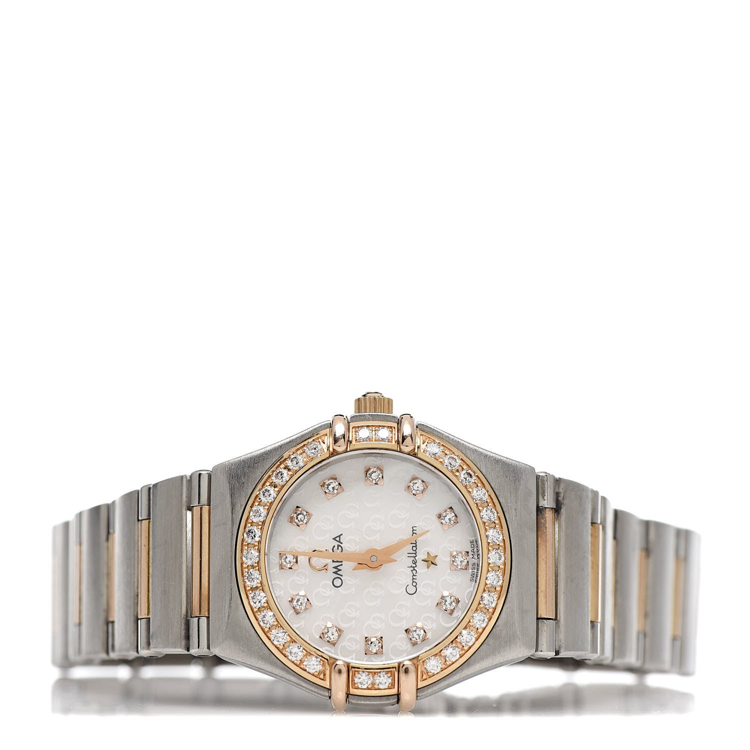 Omega Stainless Steel 18K Red Gold Diamond Bezel Mother of Pearl 23mm Constellation Quartz Watch 895.1203 3 of 6