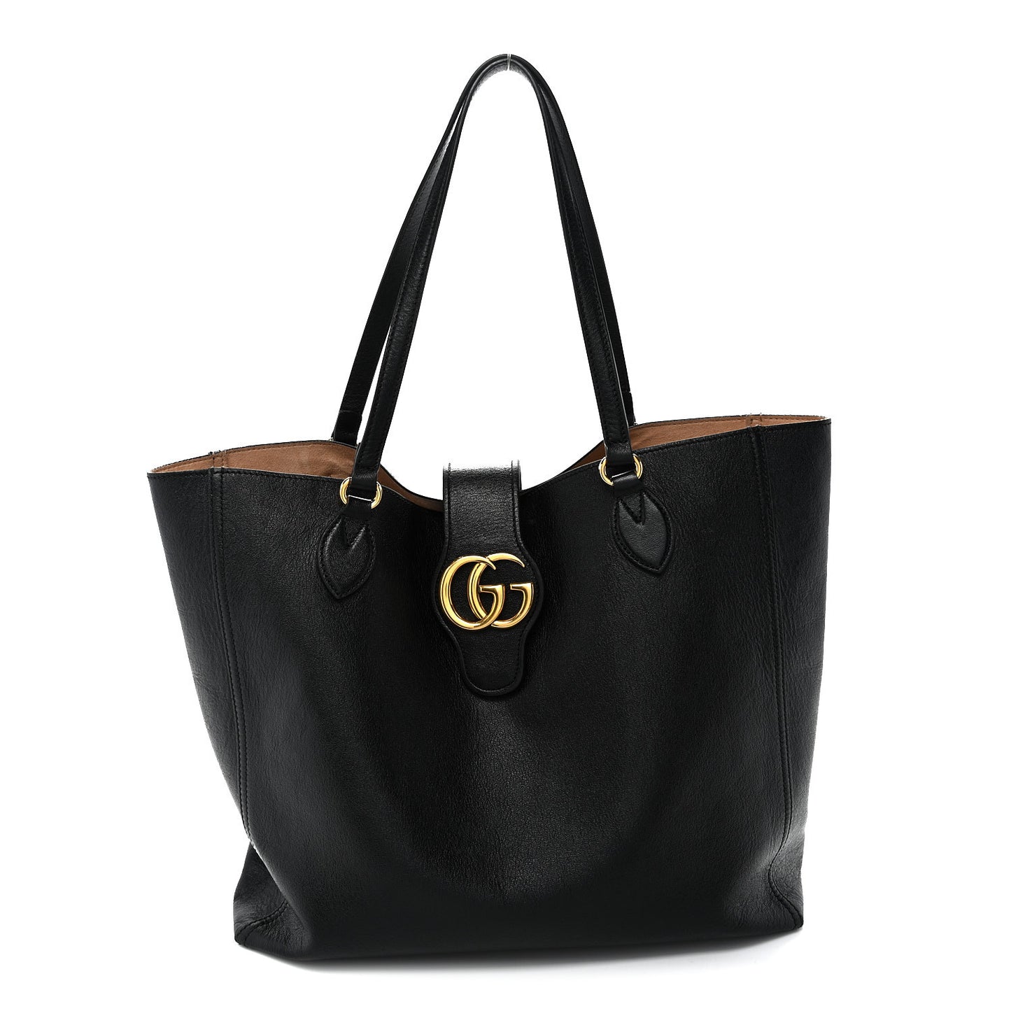 New Sakai Calfskin Lux Medium Dahlia Tote  Black