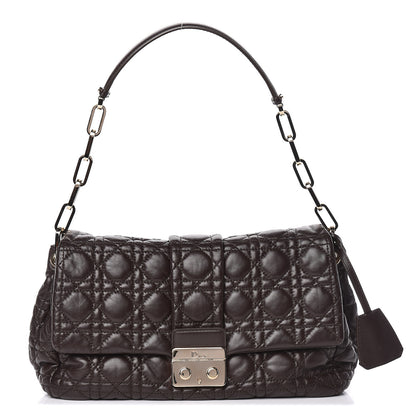 Christian Dior Lambskin Cannage Large New Lock Flap Bag Brown 1 of 10