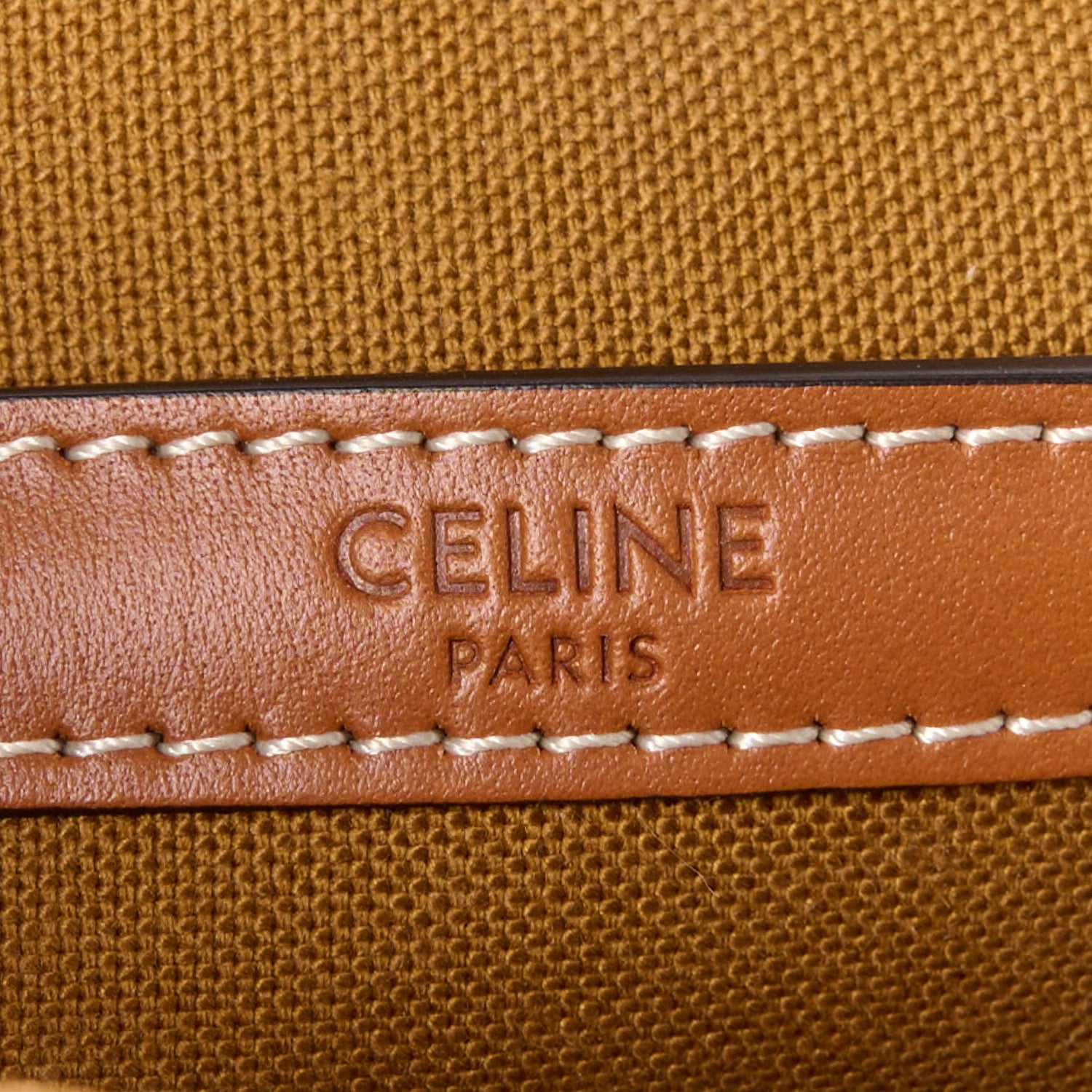 Celine Triomphe Canvas Medium Folco Bag Tan 6 of 10