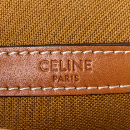 Celine Triomphe Canvas Medium Folco Bag Tan 6 of 10
