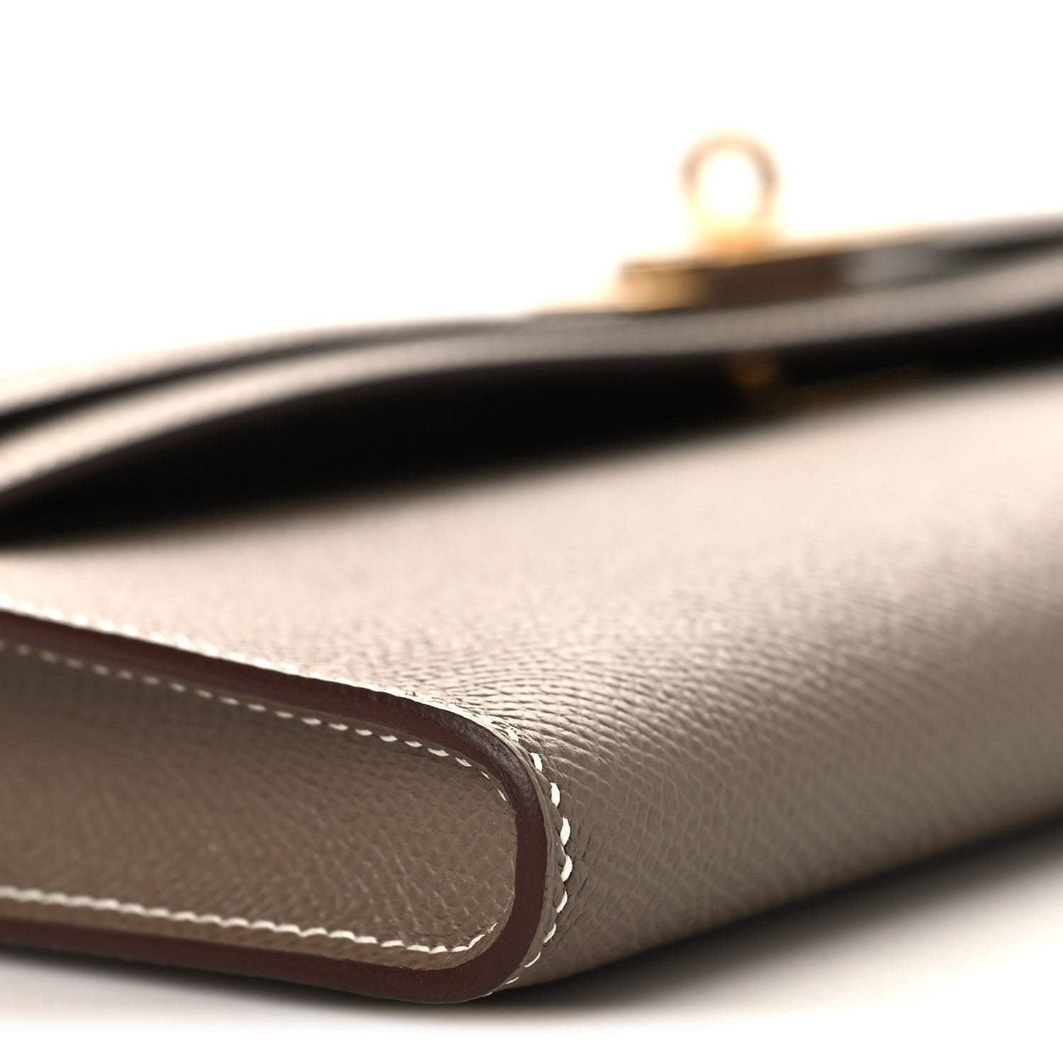 Hermes Epsom Kelly Cut Clutch Pochette Etoupe 9 of 11