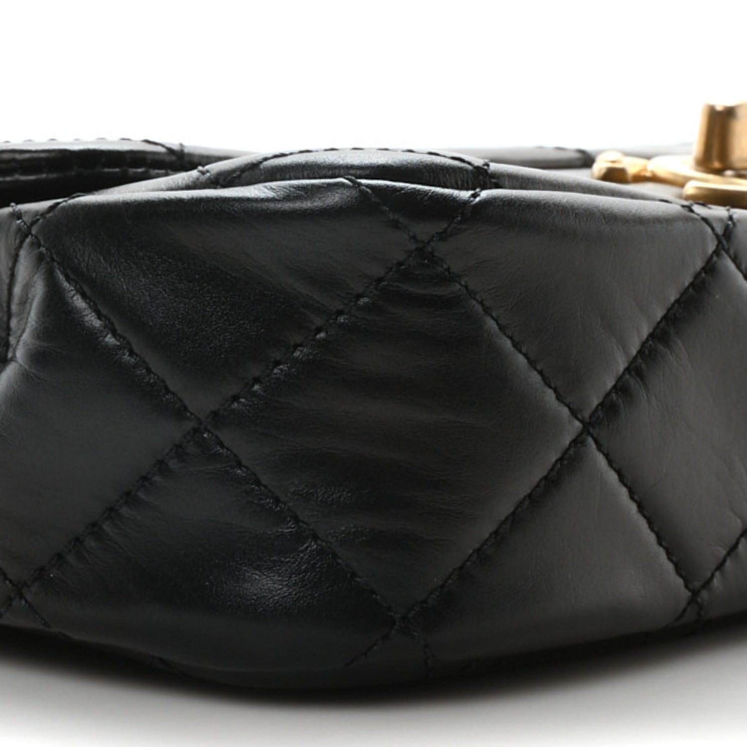 Chanel Calfskin Quilted Mini Rectangular Crystal Pearls Chain Flap Black 9 of 11