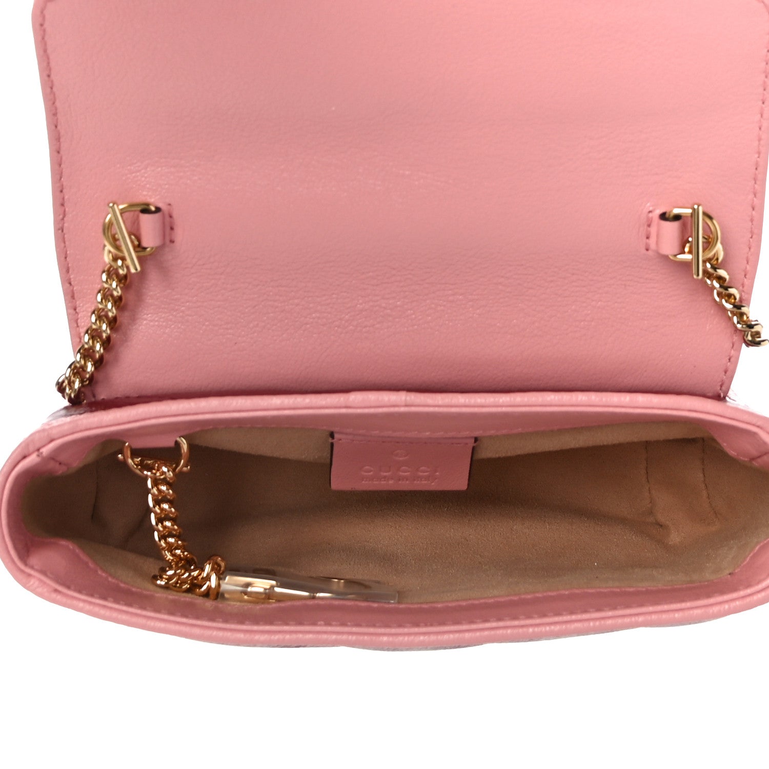 Gucci Azalea Calfskin Enamel Matelasse Diagonal Super Mini Torchon GG Marmont Shoulder Bag New Cherry Red Wild Rose 5 of 11