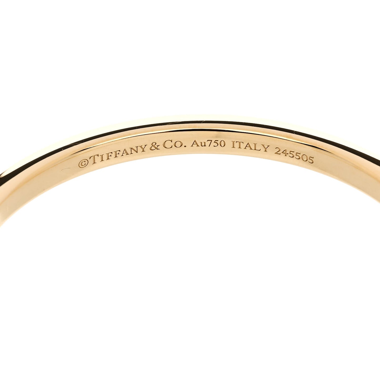 18K Yellow White Gold Lock Narrow Bangle Bracelet