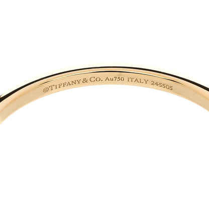Tiffany 18K Yellow White Gold Lock Narrow Bangle Bracelet 3 of 4