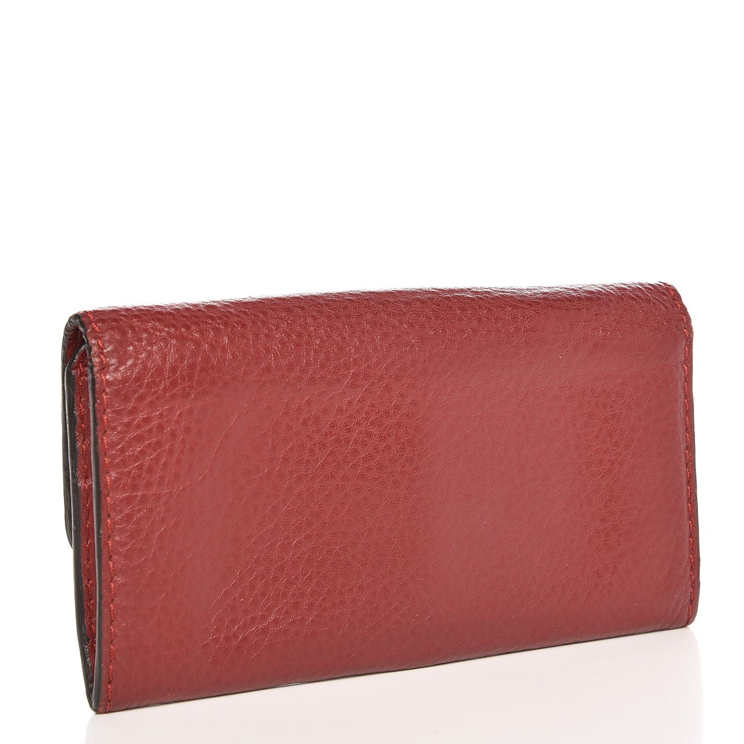 Calfskin Marcie Continental Flap Wallet Poppy