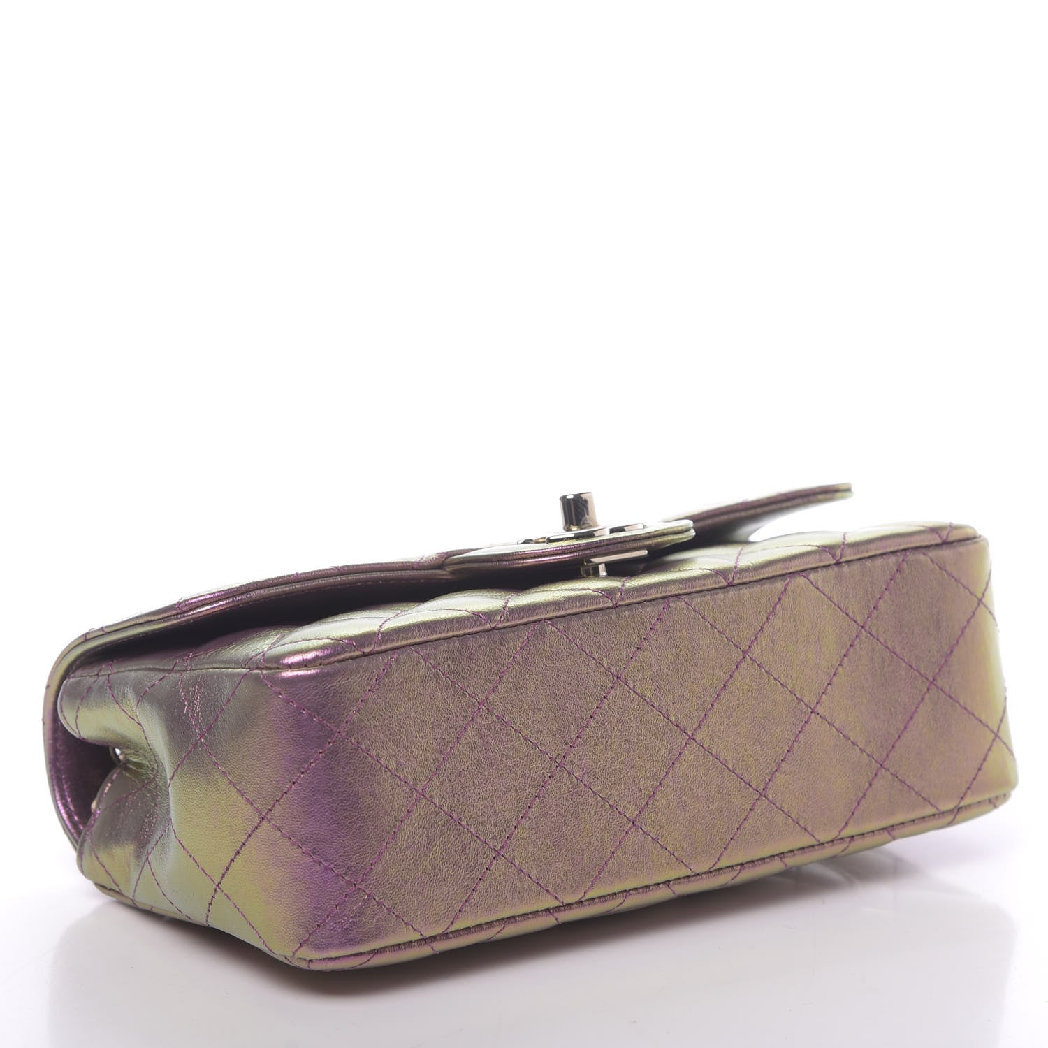 Chanel Iridescent Lambskin Quilted Mini Rectangular Flap Purple 4 of 10