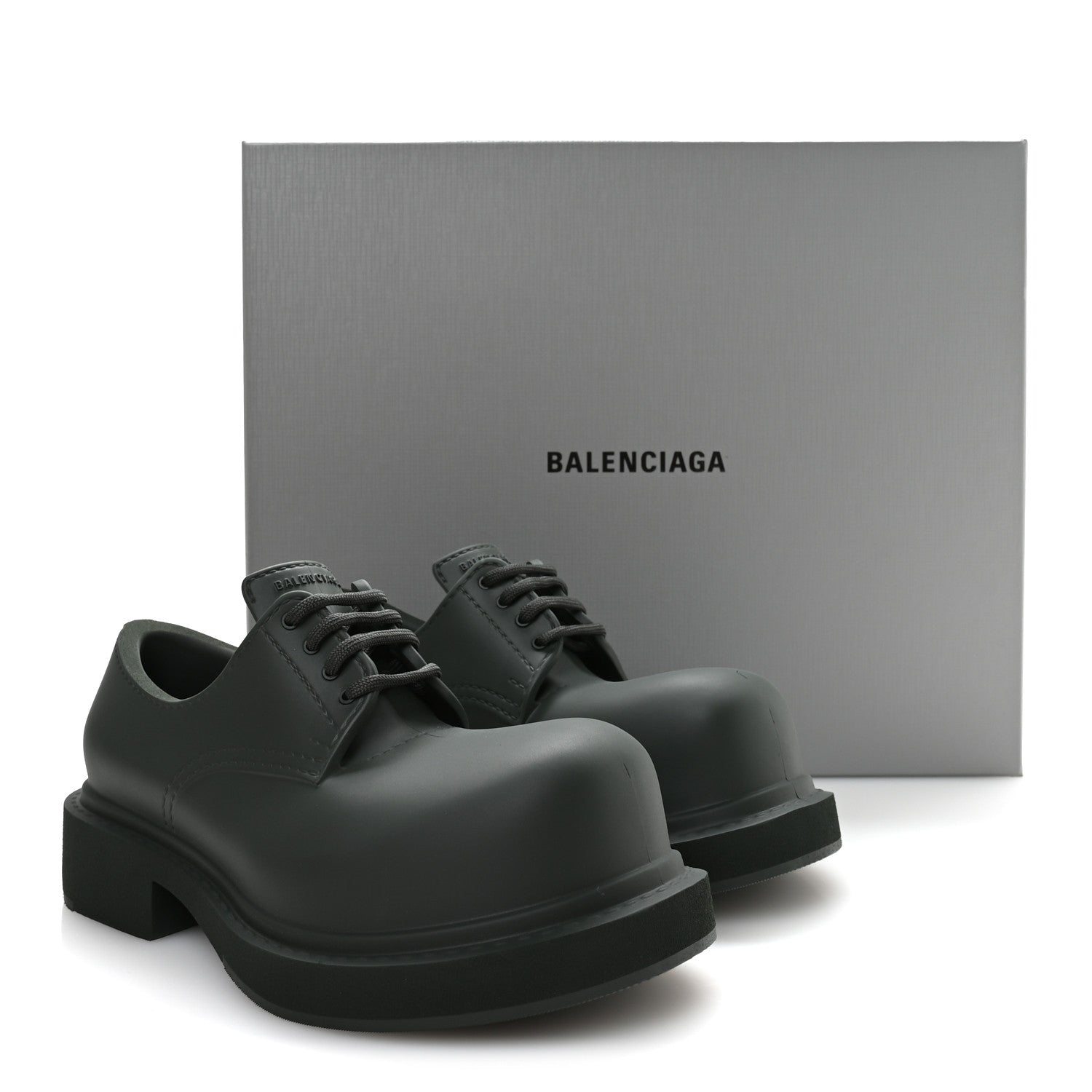 Balenciaga Rubber Steroid Derby Shoes 37 Dark Khaki 1751840