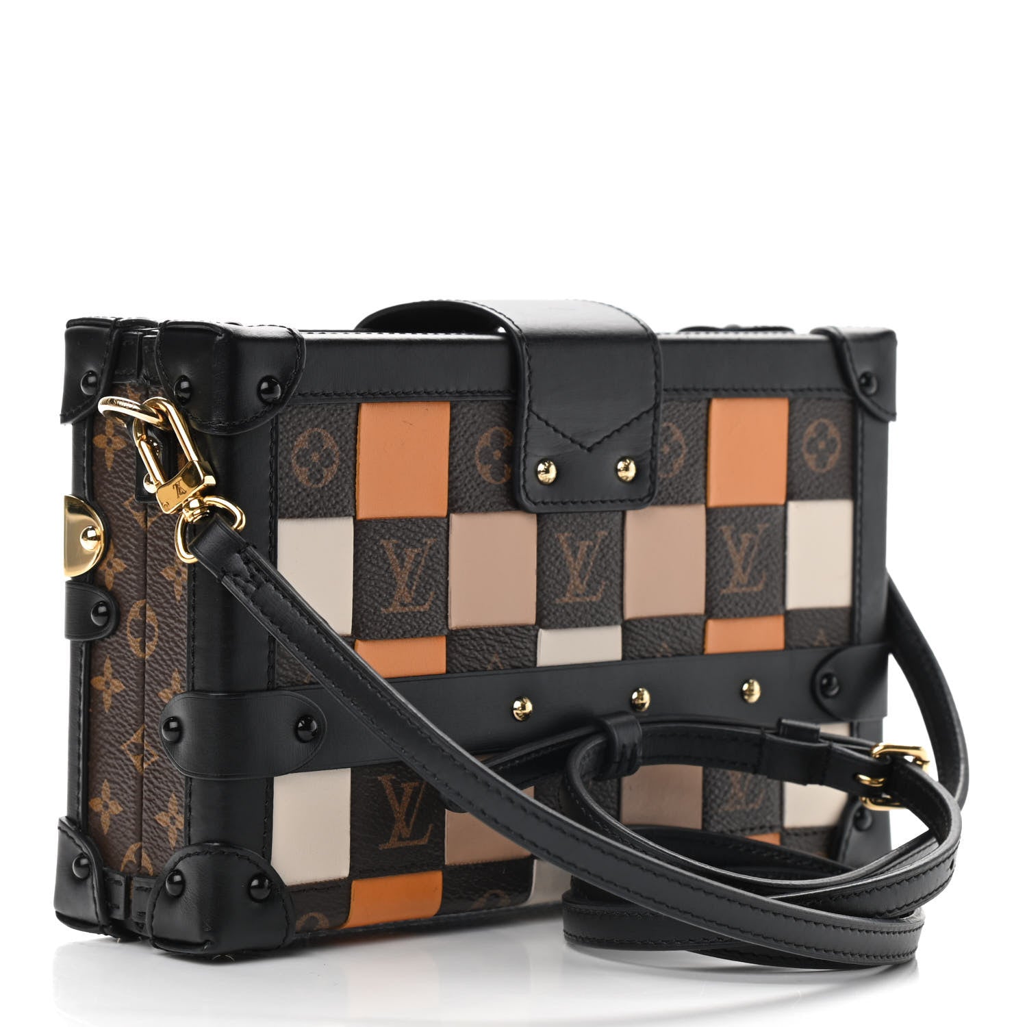 Louis Vuitton Monogram Tressage Petite Malle Beige White Orange 3 of 9