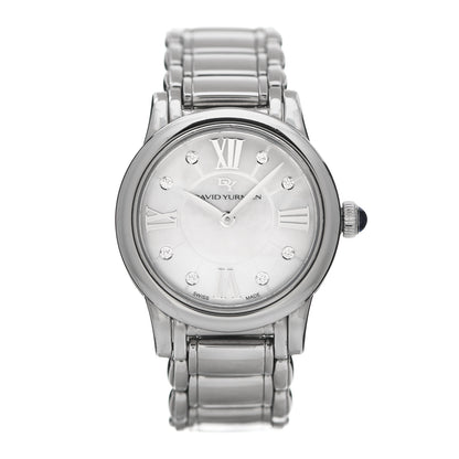 David Yurman Stainless Steel Diamond Mother of Pearl 30mm Classic Quartz Watch 1 of 5