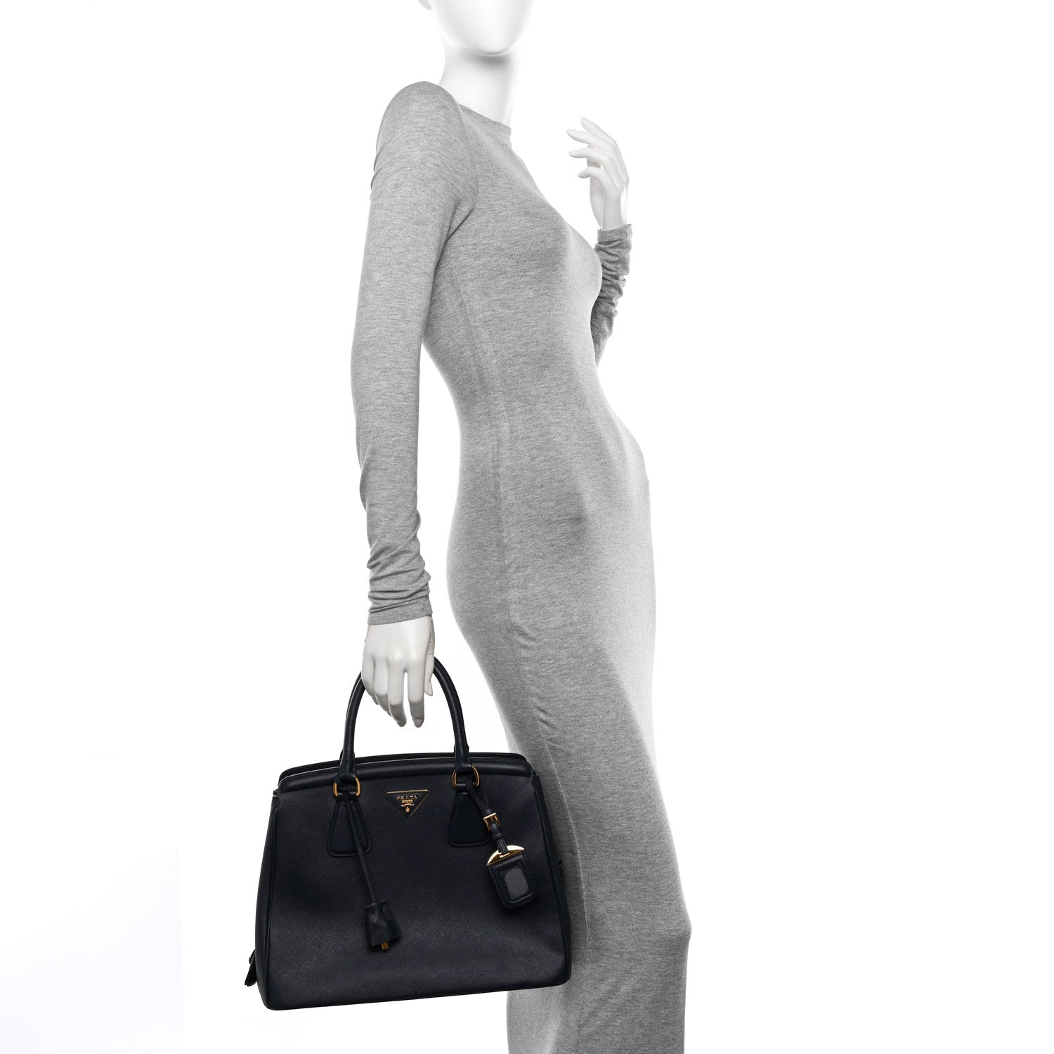 Prada Saffiano Lux Parabole Tote Baltico 2 of 10