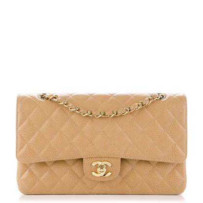 Chanel Caviar Quilted Medium Double Flap Beige 1 of 9