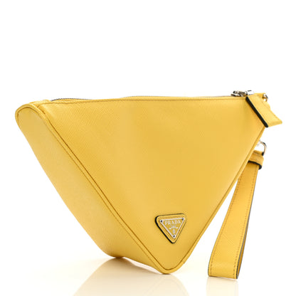 Prada Saffiano Cuir Triangle Wristlet Sole 3 of 10