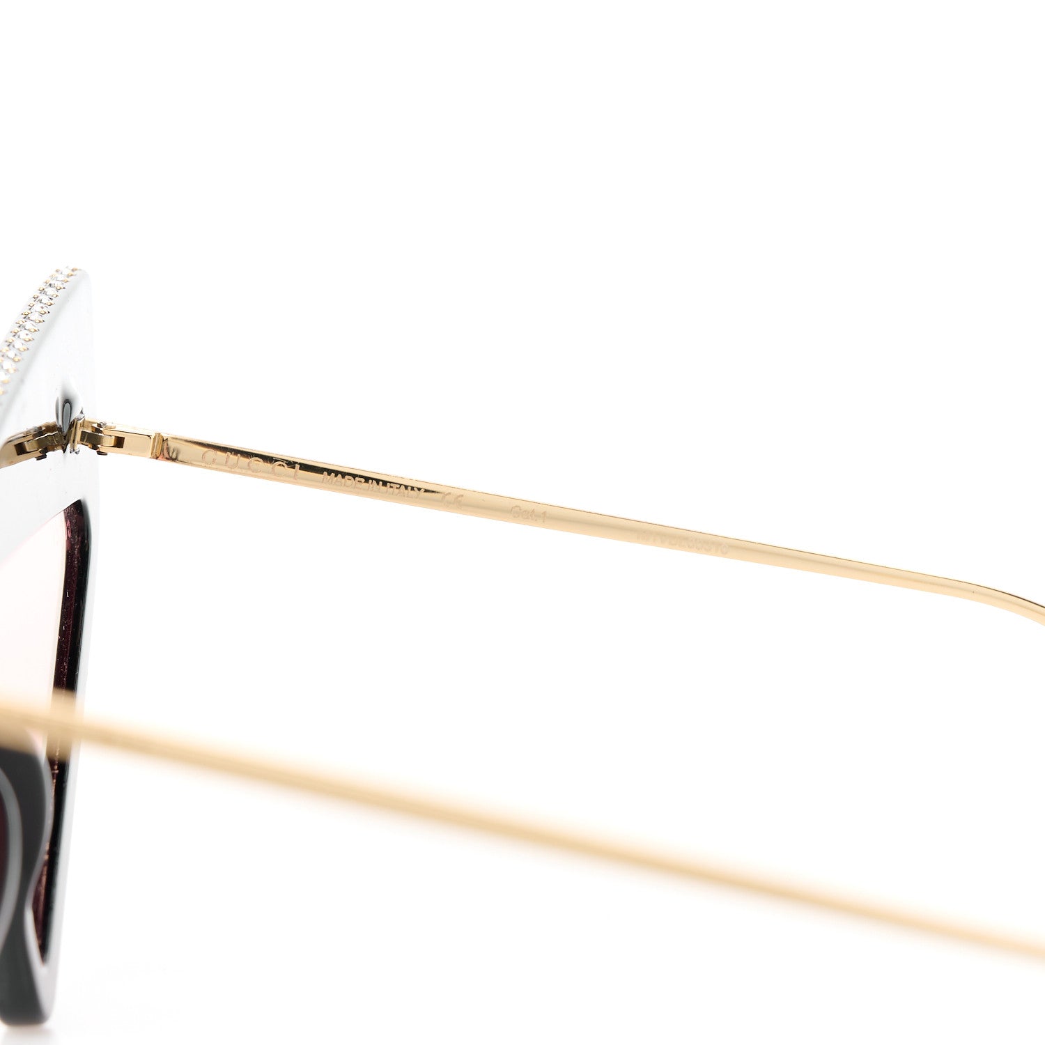 Gucci Acetate Crystal Geometric Sunglasses GG0430S Black 6 of 7
