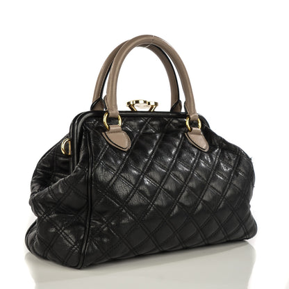 Marc Jacobs Lambskin Quilted Mini Manhattan Colorblock Stam Black Concrete 4 of 10