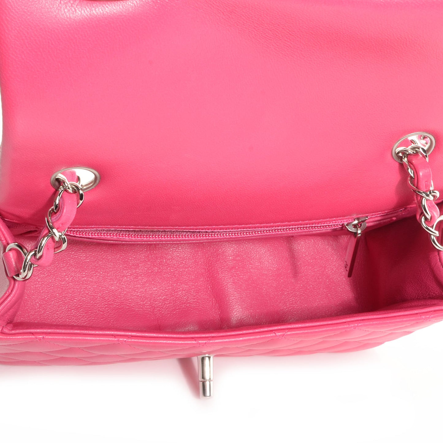 Lambskin Quilted Mini Flap Dark Pink
