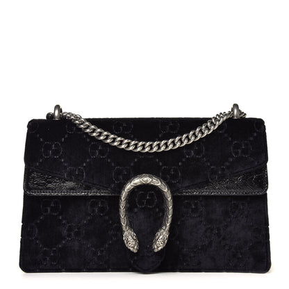 Gucci Velvet GG Monogram Small Dionysus Shoulder Bag Blue Black 2 of 8