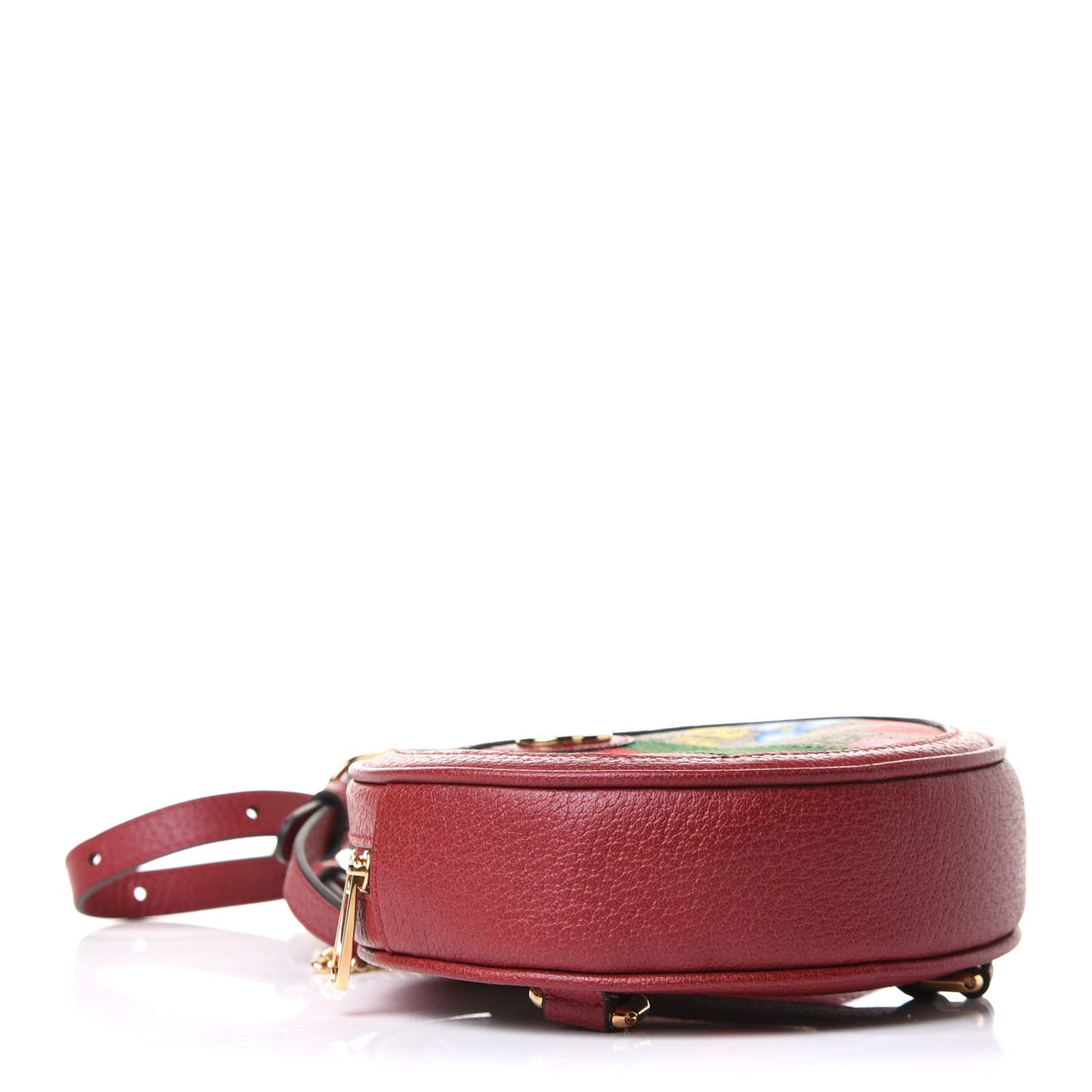 GG Supreme Monogram Web Flora Mini Ophidia Round Backpack Red