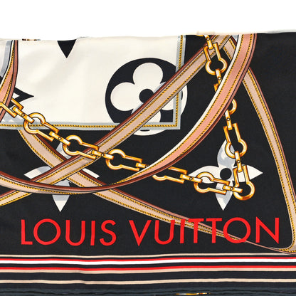 Louis Vuitton Silk Monogram Ultimate Square 90 Scarf Black 2 of 3