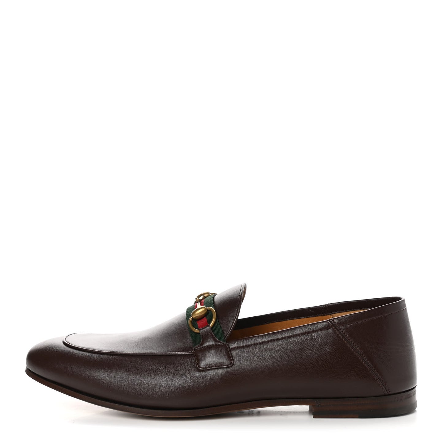 Lambskin Web Mens Horsebit Loafers 11.5 Brown