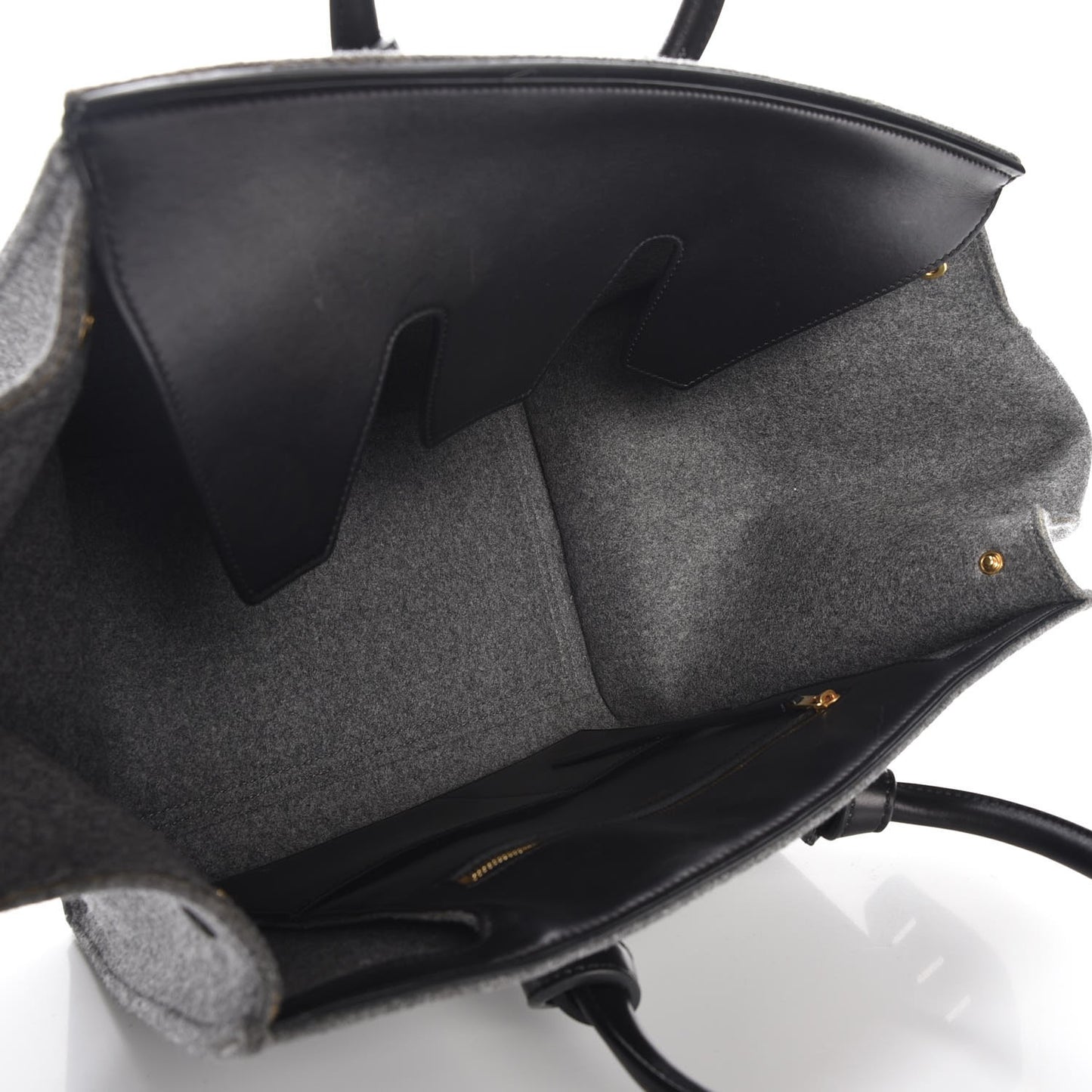 Felt Calfskin Medium Tie Knot Tote Grey Black