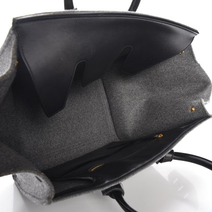 Celine Felt Calfskin Medium Tie Knot Tote Grey Black 5 of 9